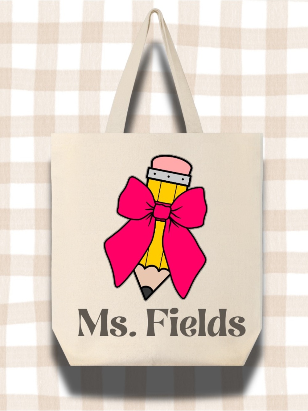 Back to School New Teacher Tote Gift! Personalized! Natural Cotton